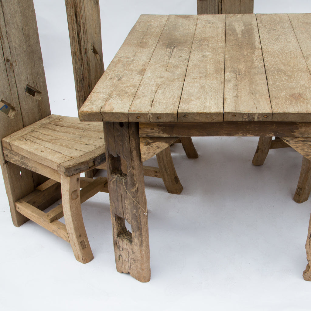 Vintage English Driftwood Table and Chairs
