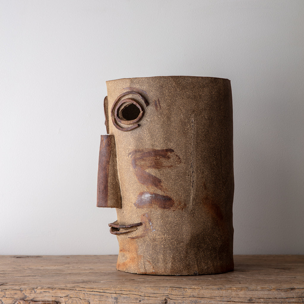 Vintage Studio Pottery Face Vase