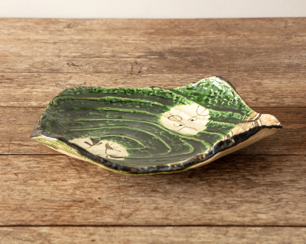 Vintage Japanese Oribe Plate