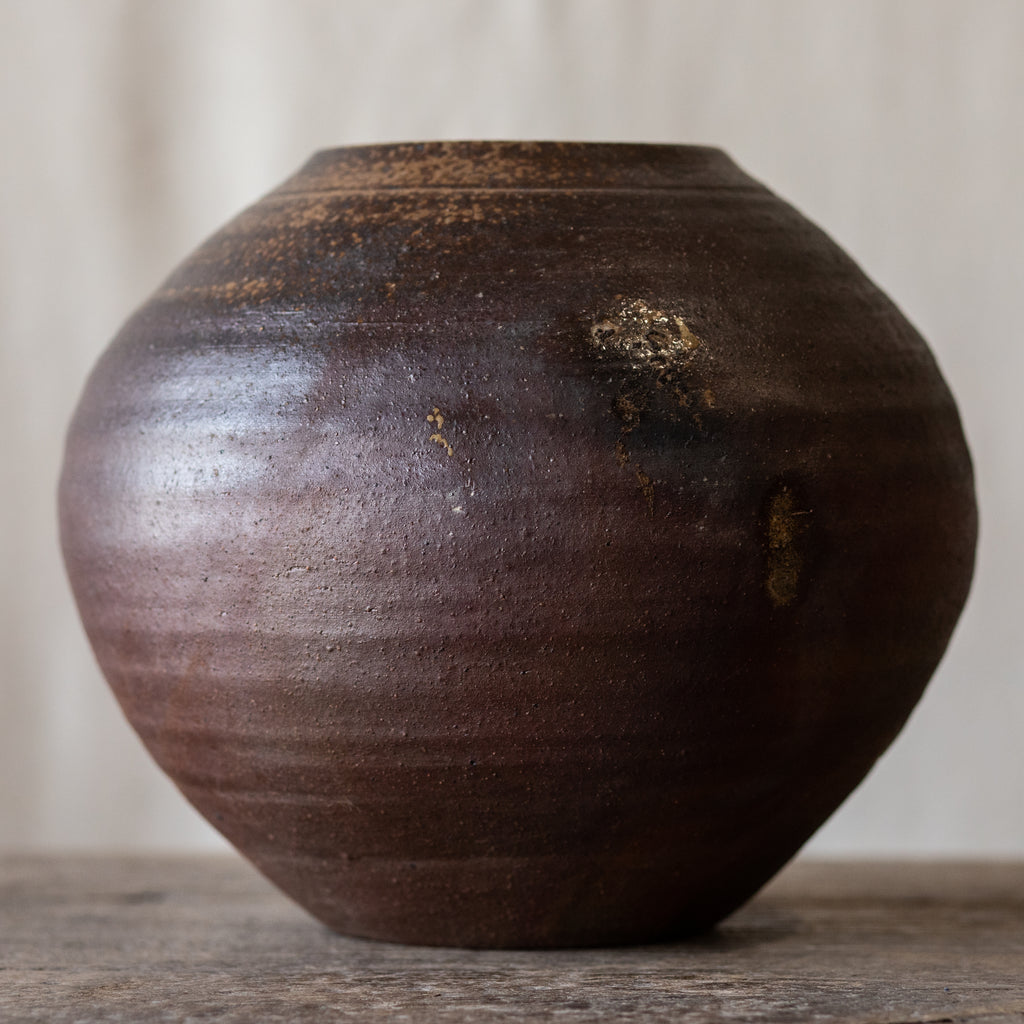 Japanese Bizen  Round Vase