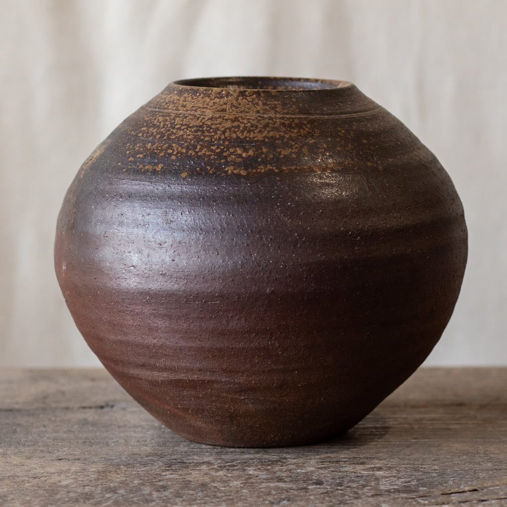 Japanese Bizen  Round Vase