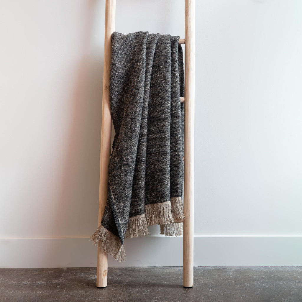 Linen Throw - Nash Black