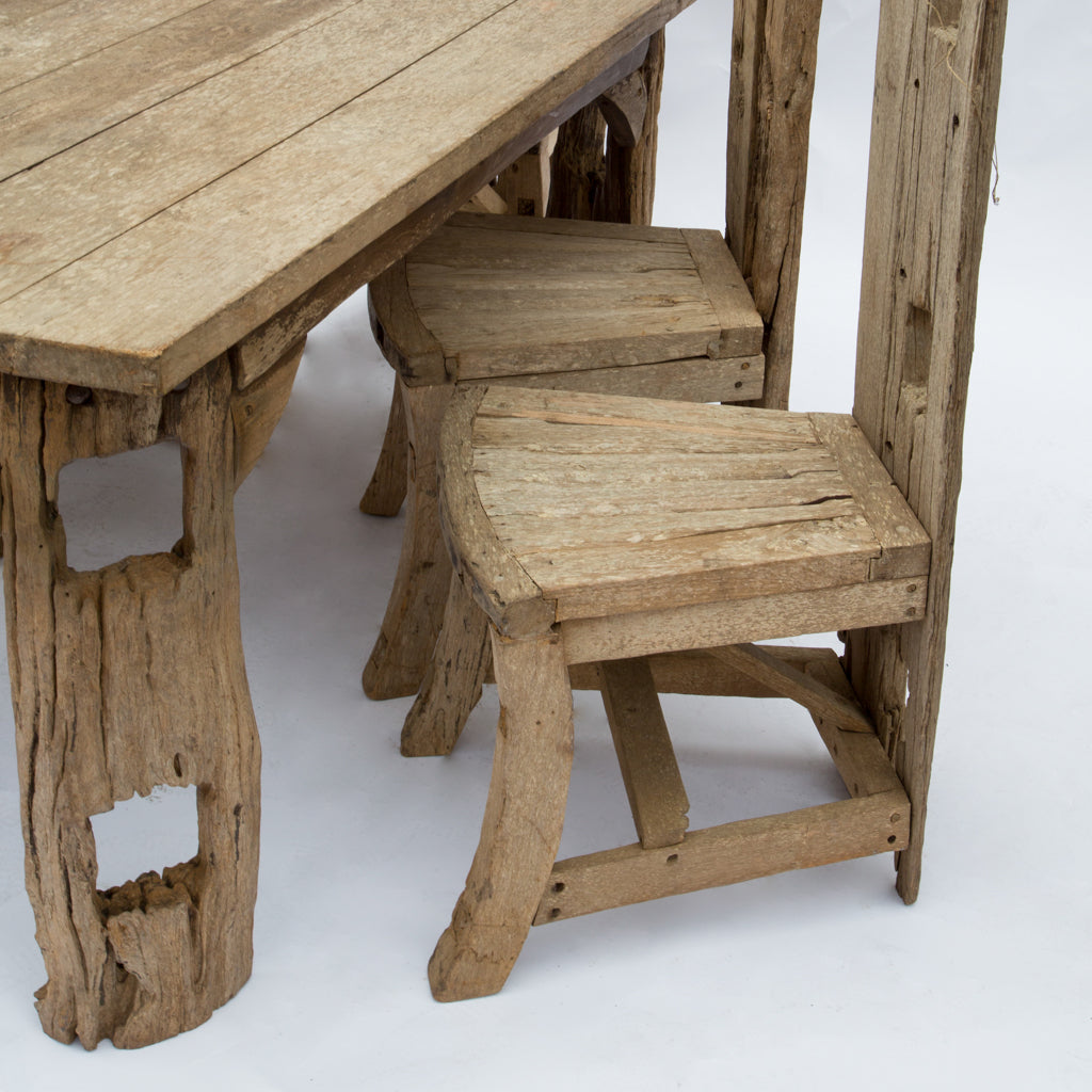 Vintage English Driftwood Table and Chairs
