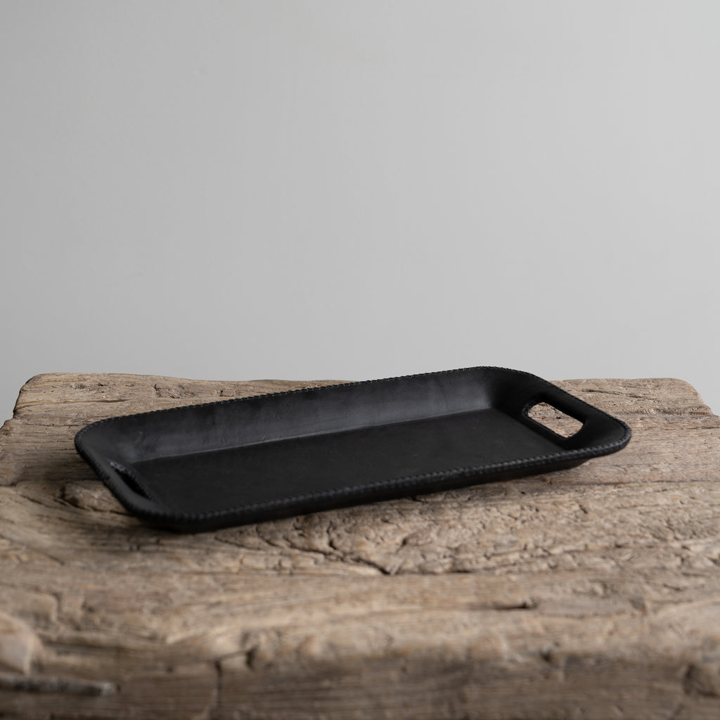Long Leather Serving Tray