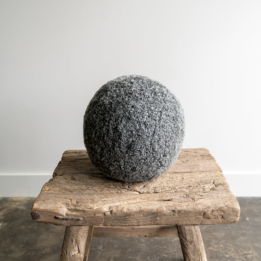 Shearling Sphere Pillow, graphite 15% OFF