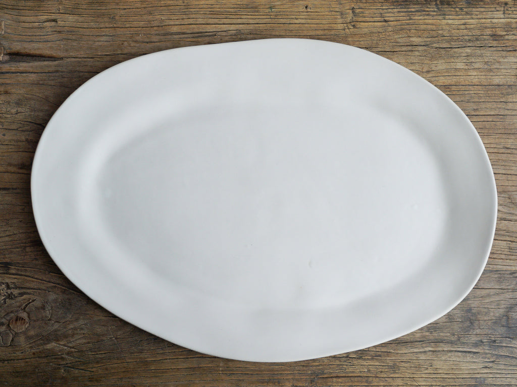 Alex Marshall 19" Large Oval Platter - Matte White