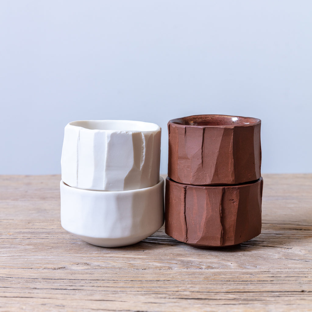 Kurinuki Cup - White Porcelain
