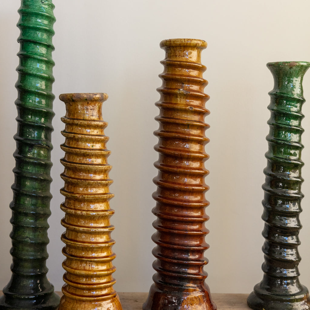 Moroccan Twist Candlestick - Amber