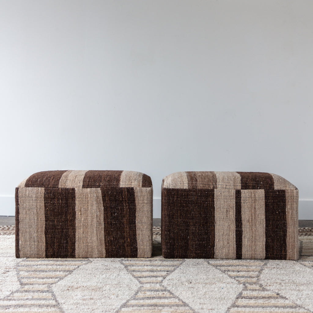 Camel Wool Bench, Contrast Stripe