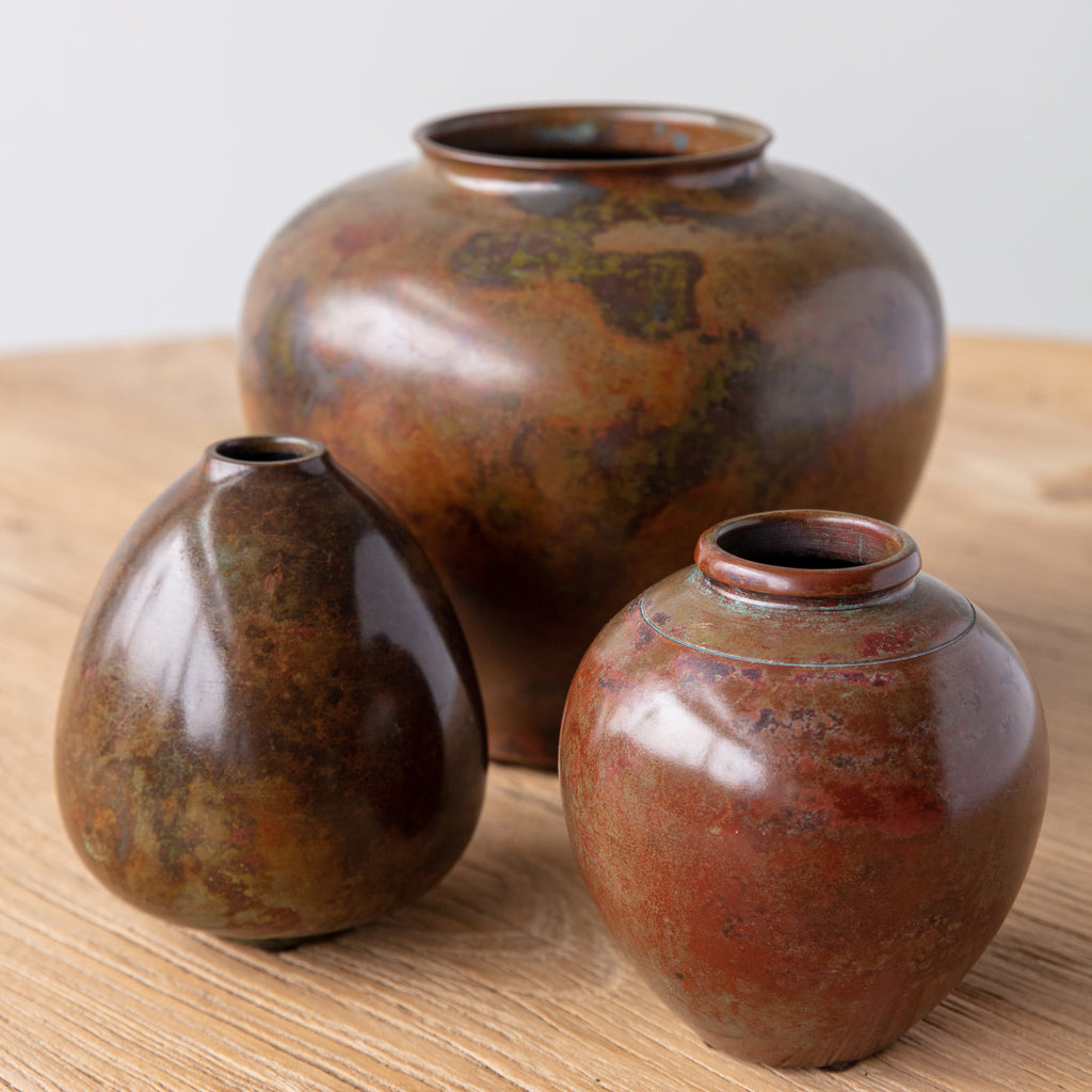Large Murushido Round Vase, Brown