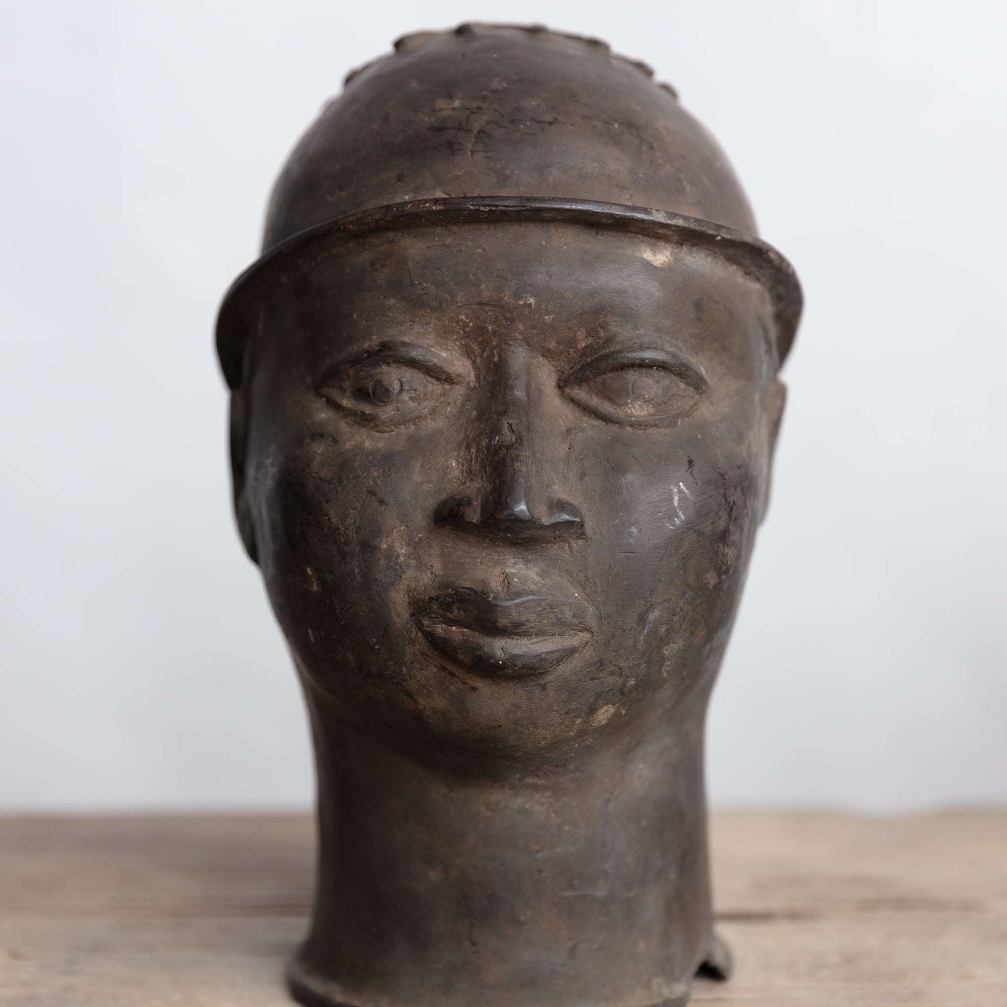 Cast Bronze Soldier Heads, Benin 20th Century