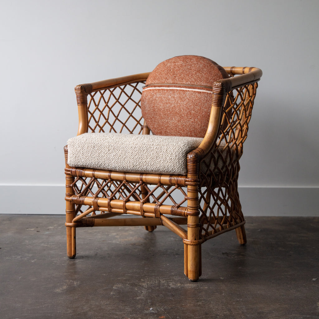 Vintage Bamboo Barrel Chair