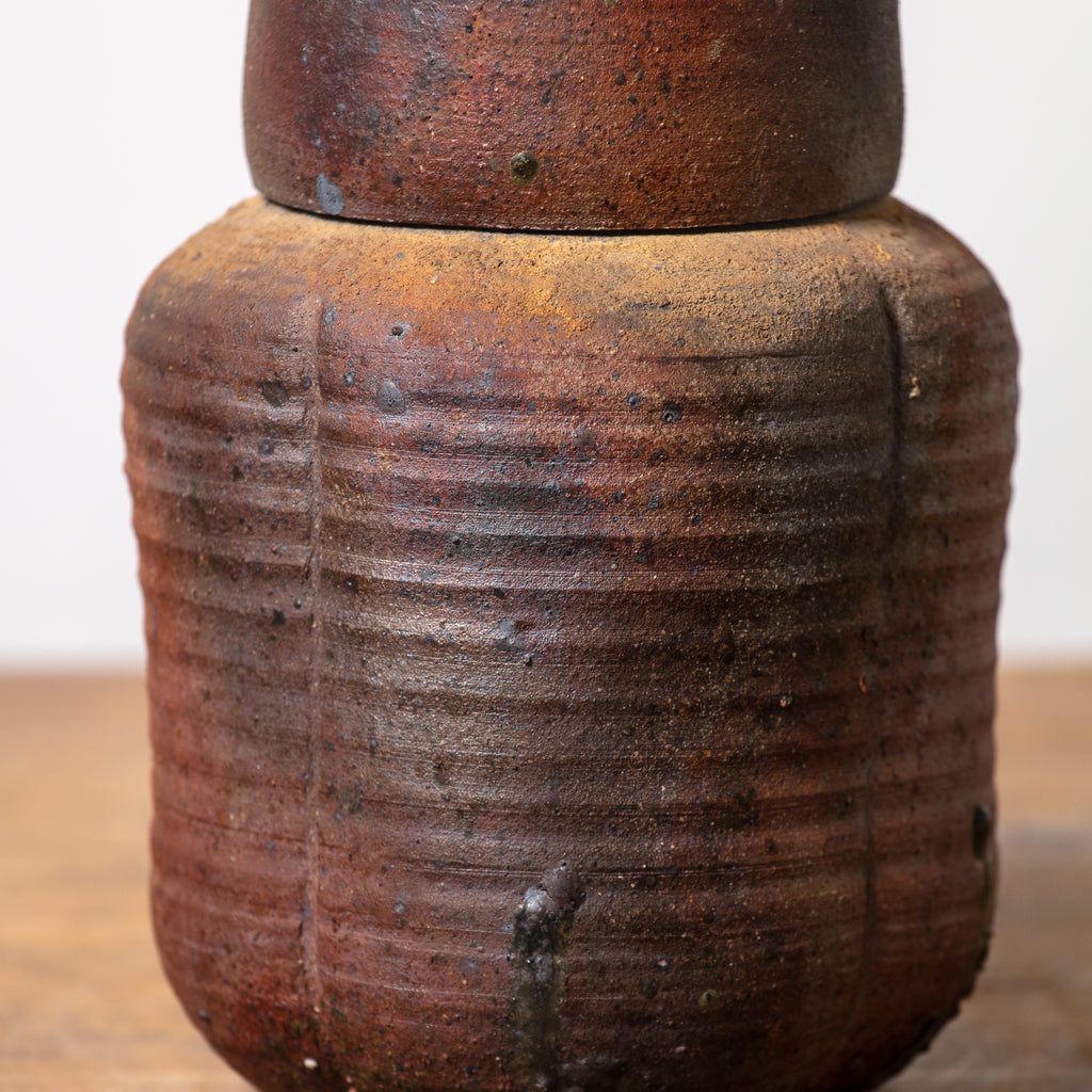 Salt-Fired Lidded Ceramic Jar