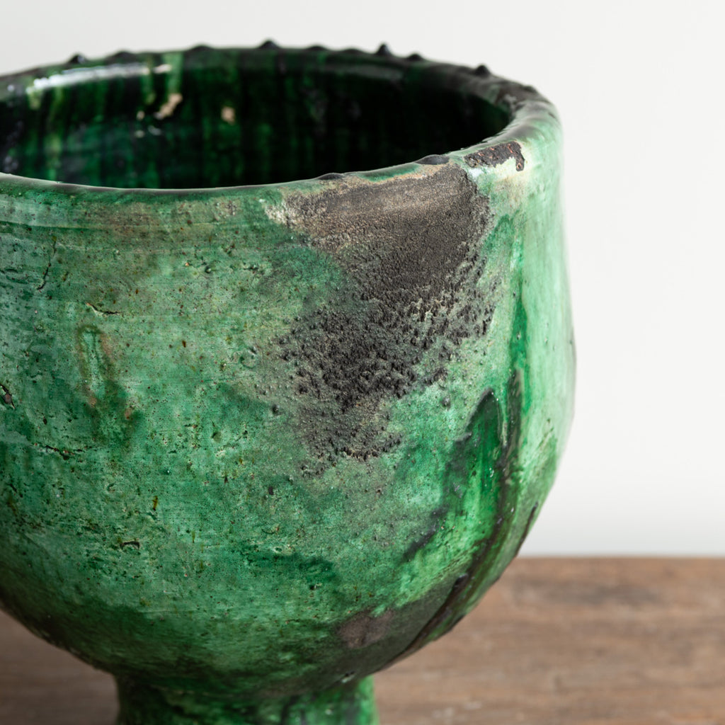 Moroccan Pedestal Vase - Green