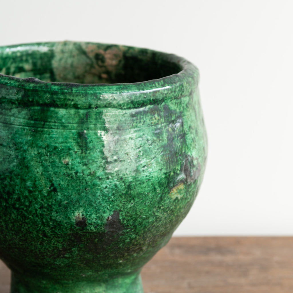 Moroccan Pedestal Vase - Green