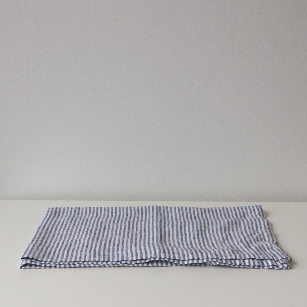 Linen Tea Towel -  blue stripe