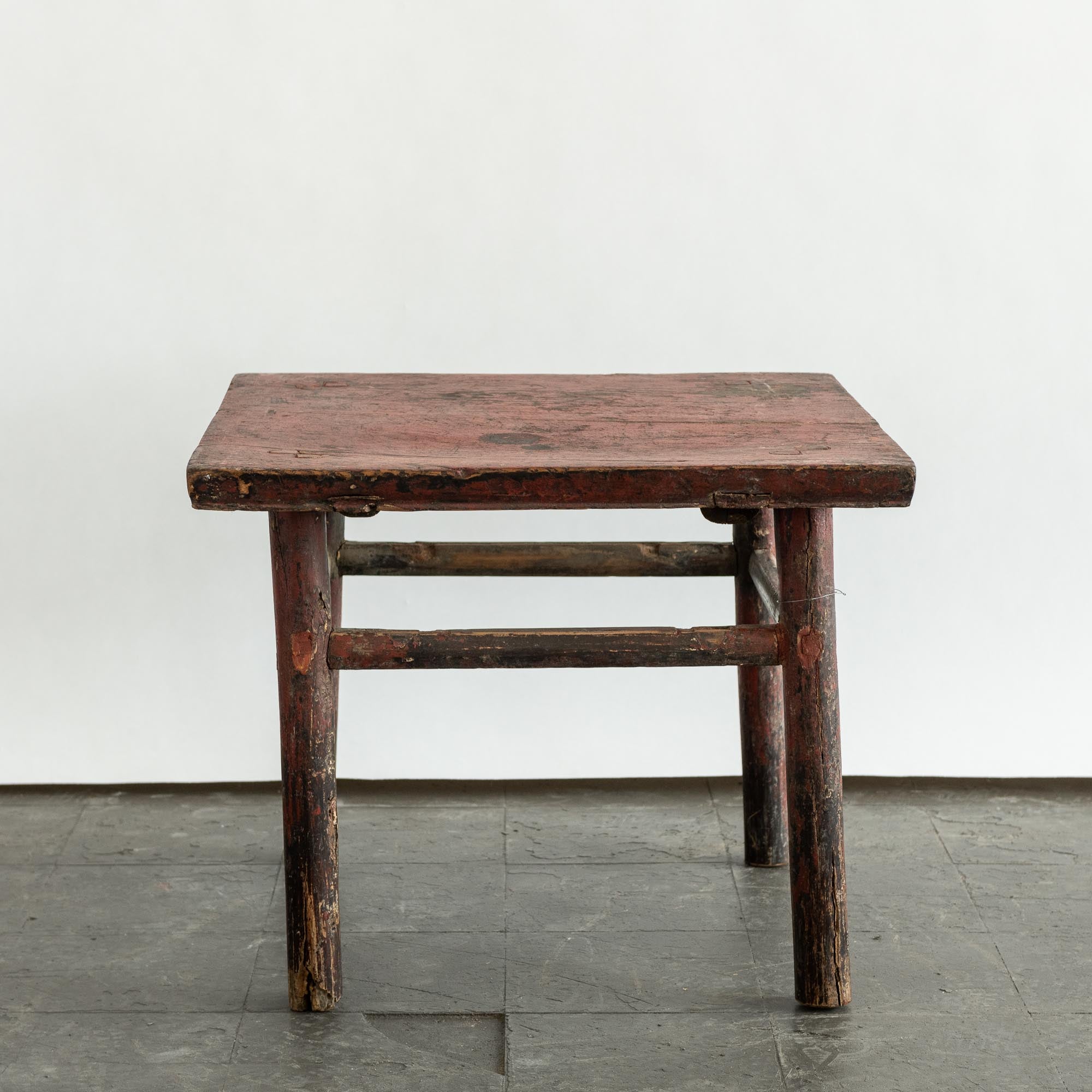 Primitive Side Table, red patina