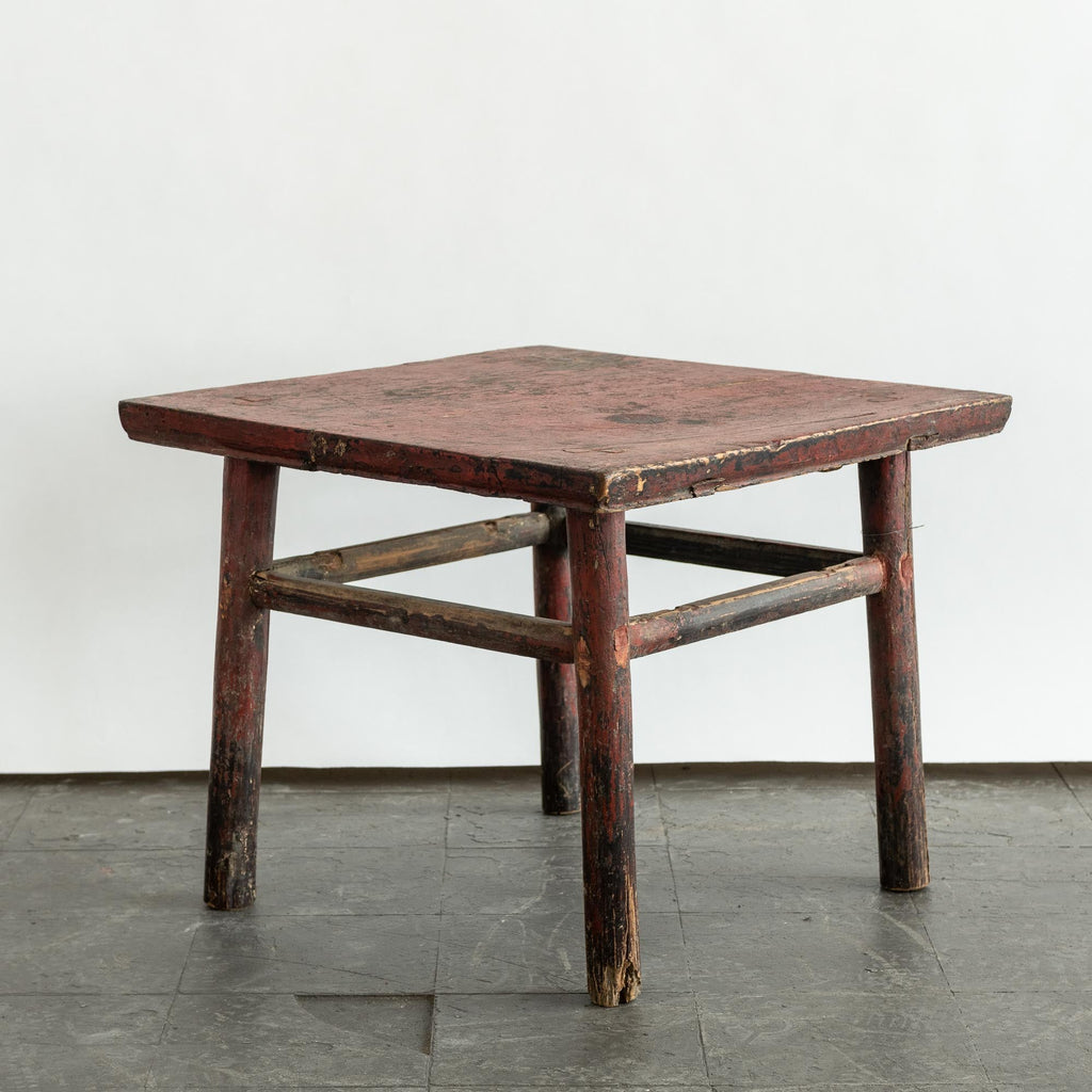 Primitive Side Table, red patina